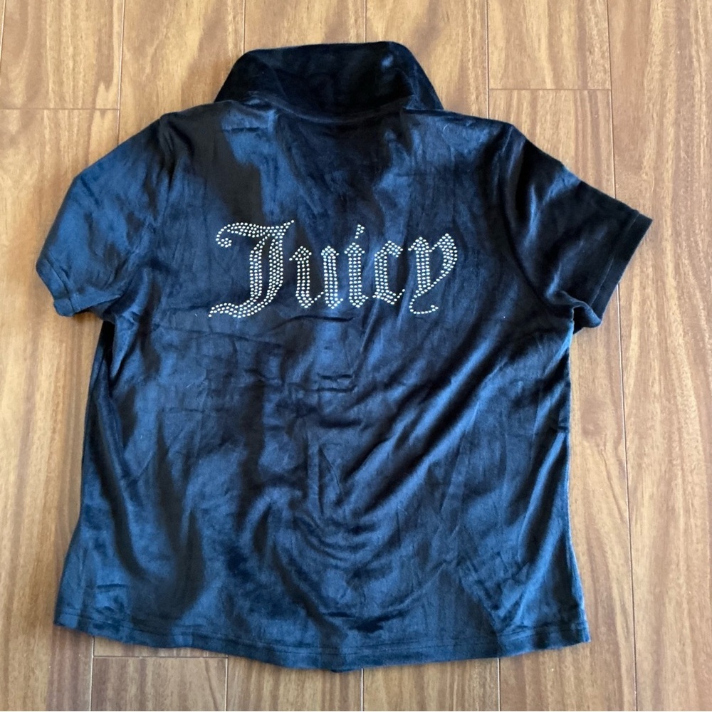 Juicy Couture Black Polo Shirt Sleepwear Short Sleeve